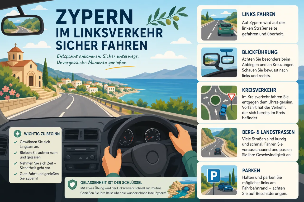 Zypern Linksverkehr: Alles, was du wissen musst, bevor du auf der Insel fährst