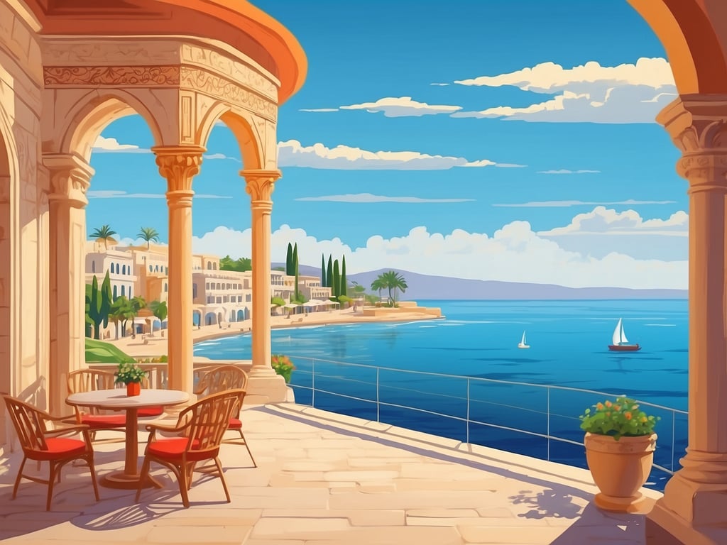 Larnaka mit Promenade und Meer