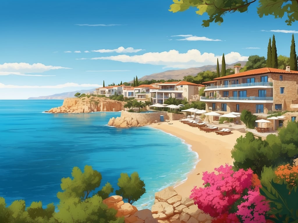 Blick auf Faros Beach bei Paphos