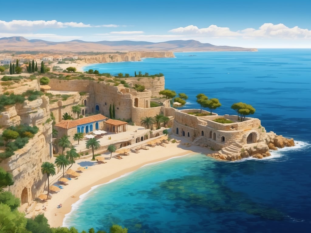 Blick auf Kourion Beach bei Limassol
